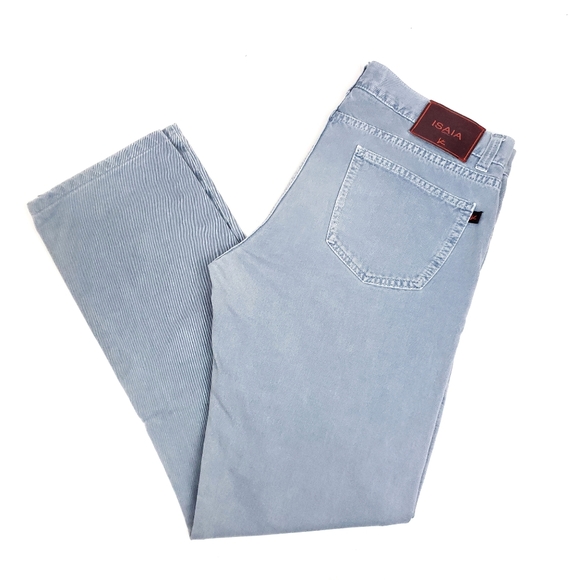 Isaia Other - Isaia light wash twill denim straight leg jeans 36